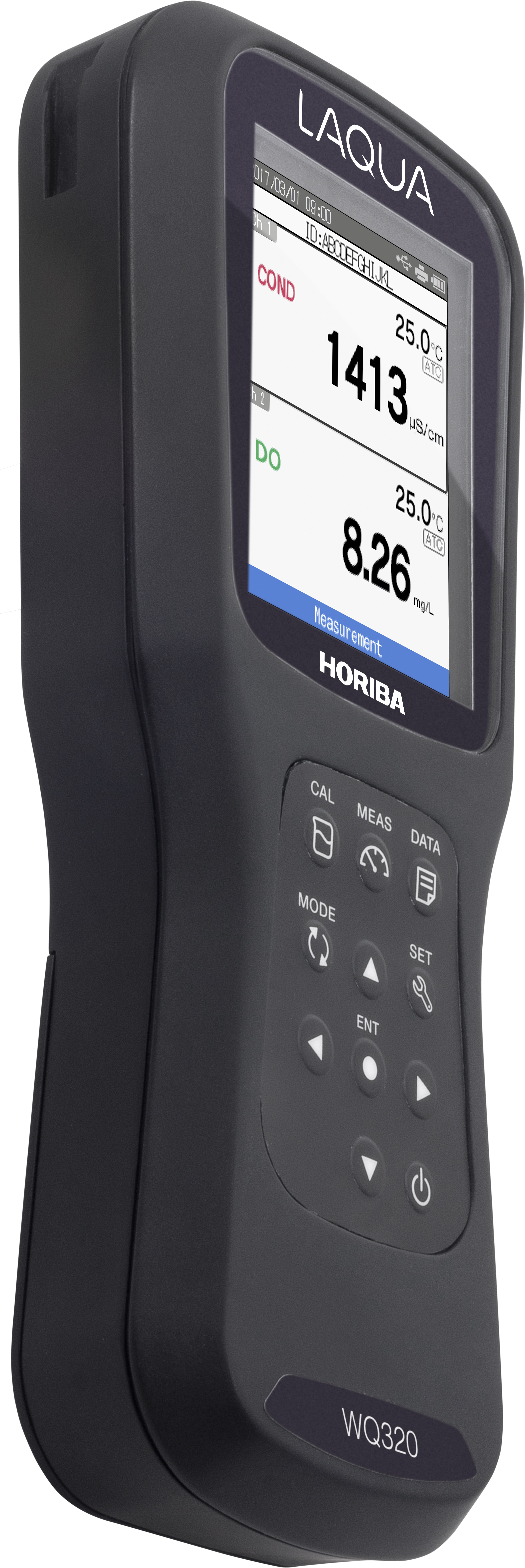 Horiba LAQUA WQ‑320-K linksseitig, flach liegend, duale Sensor Cartridge
