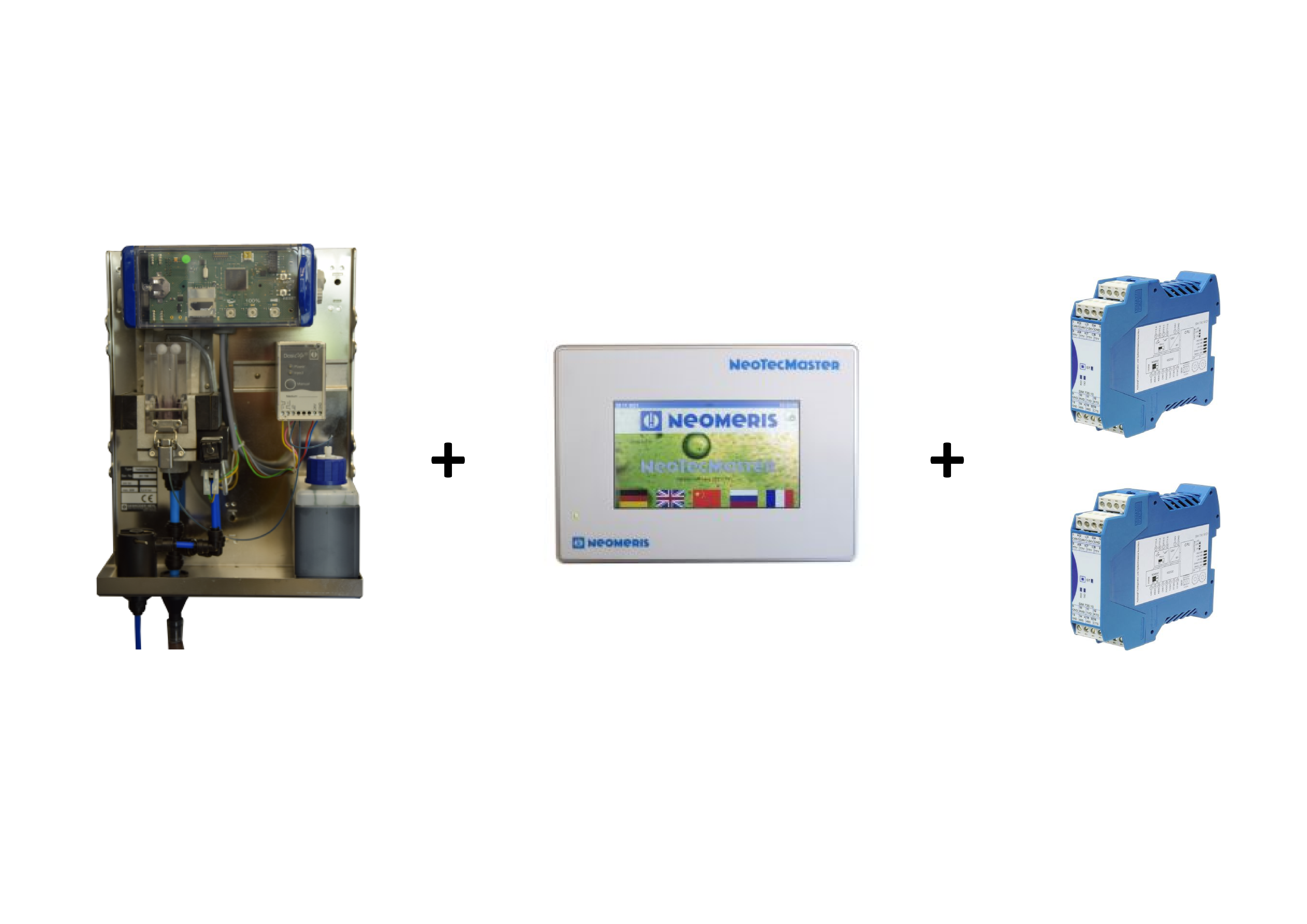 Testomat LAB TH und NeoTecMaster, kombinierte Darstellung, Wasserhärte-Analyse und Steuerung