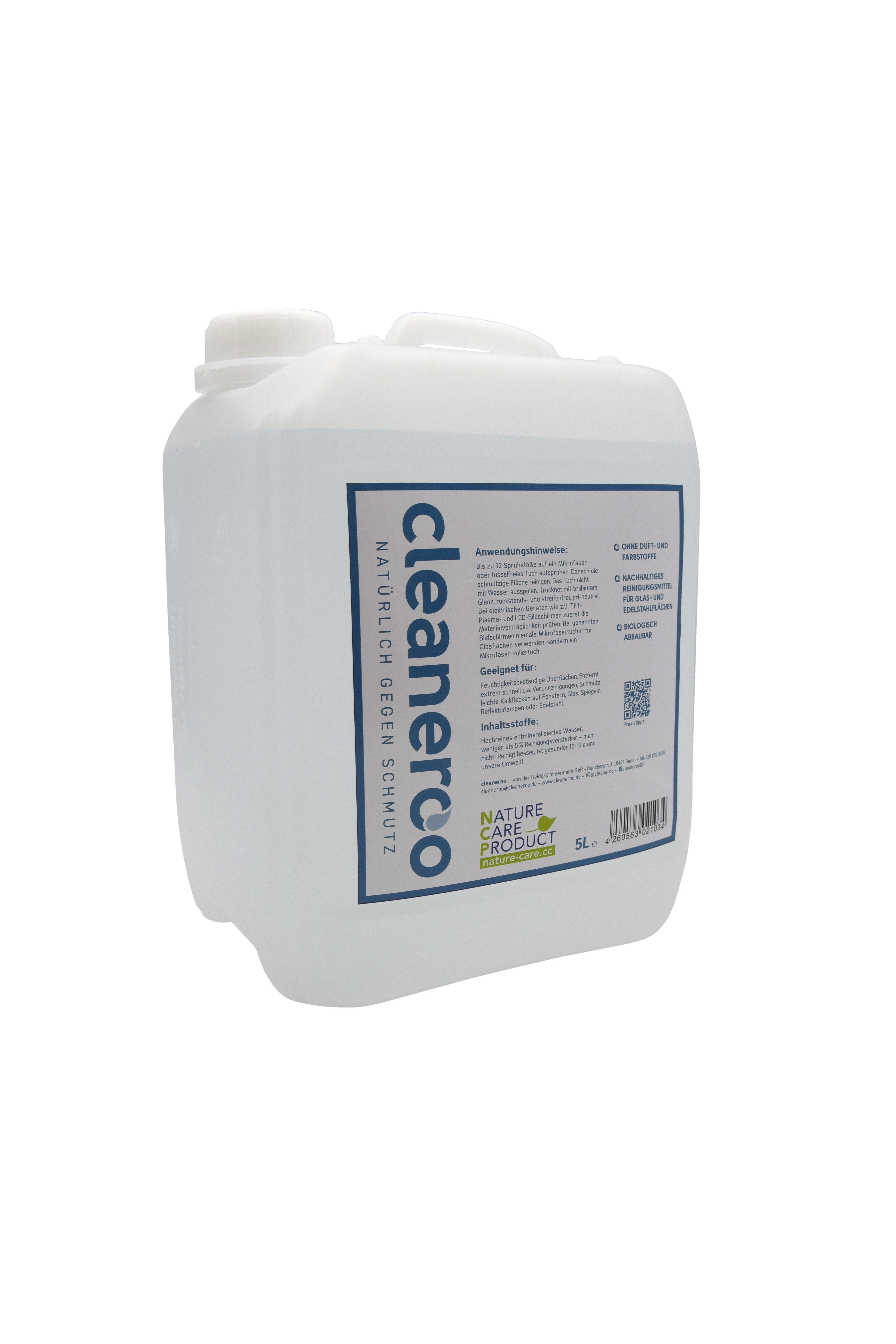 cleaneroo Unterhaltsreiniger (blau) cleaneroo Unterhaltsreiniger blau, 5 l Kunststoffkanister mit Schraubverschluss, ohne Duft- und Farbstoffe