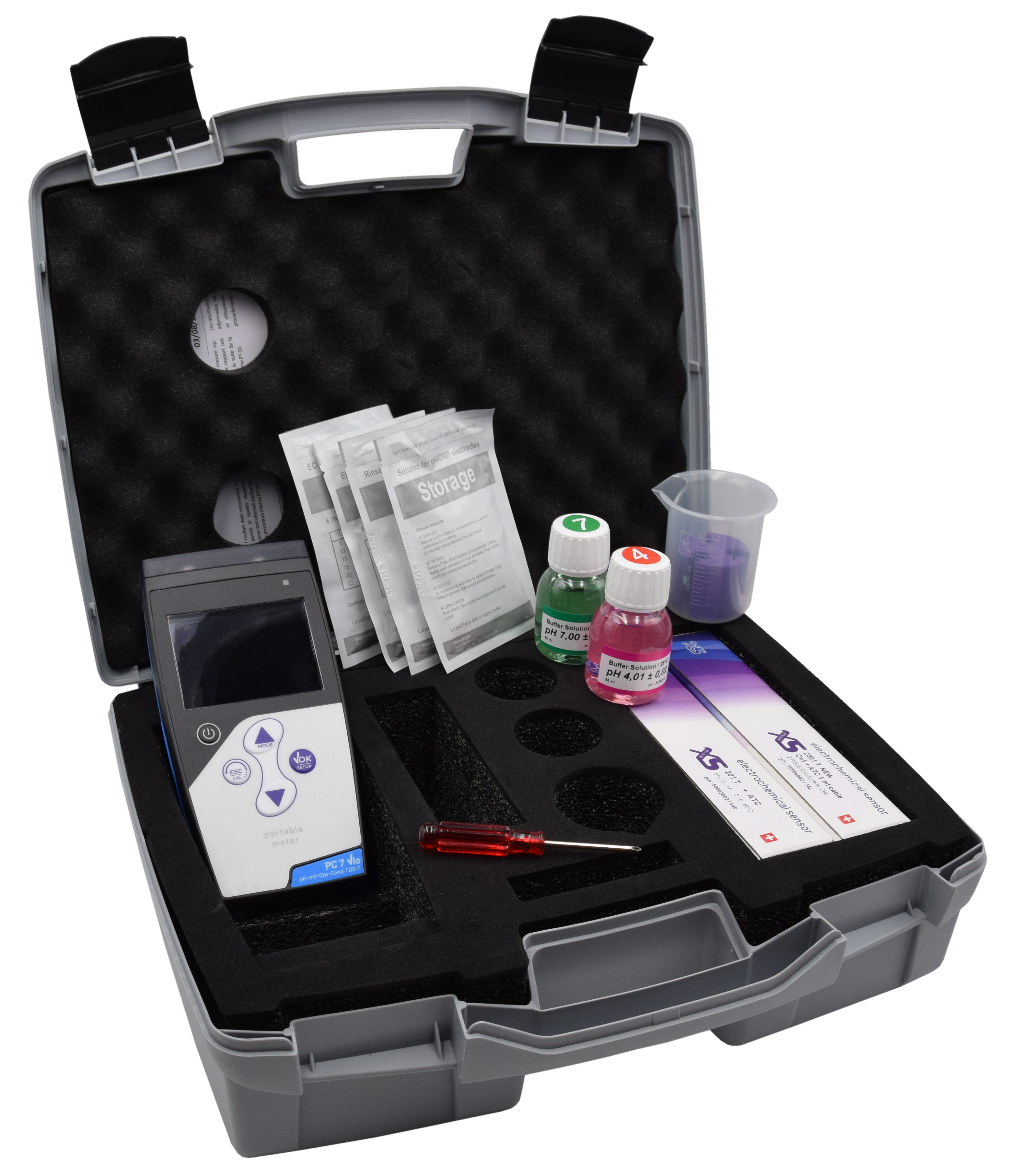 XS PC 7 offener Koffer mit sichtbarem Inhalt