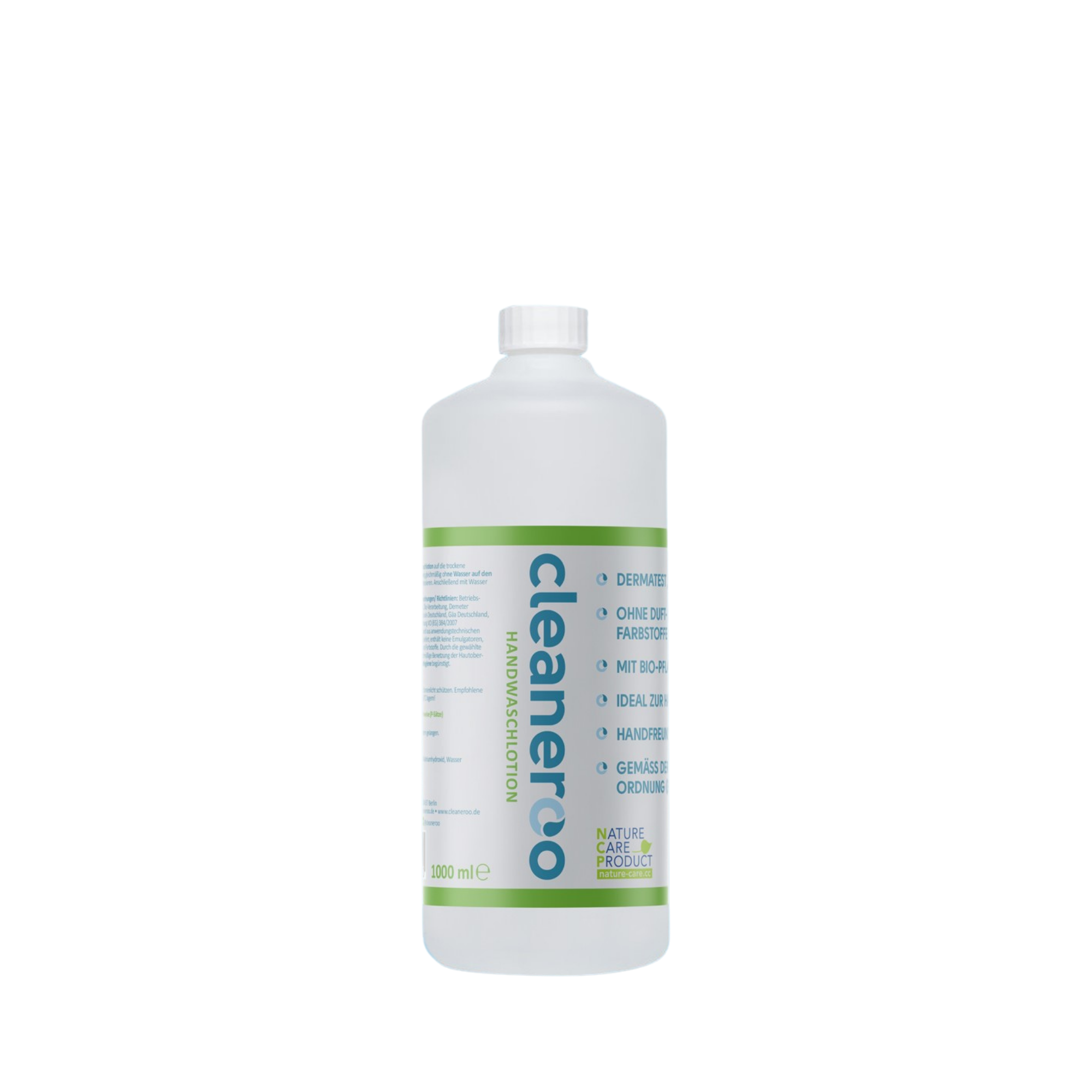 cleaneroo Handwaschlotion (grün) cleaneroo Handwaschlotion grün, Handhygiene, natürliches Oliven- und Sonnenblumenöl, 1000 ml