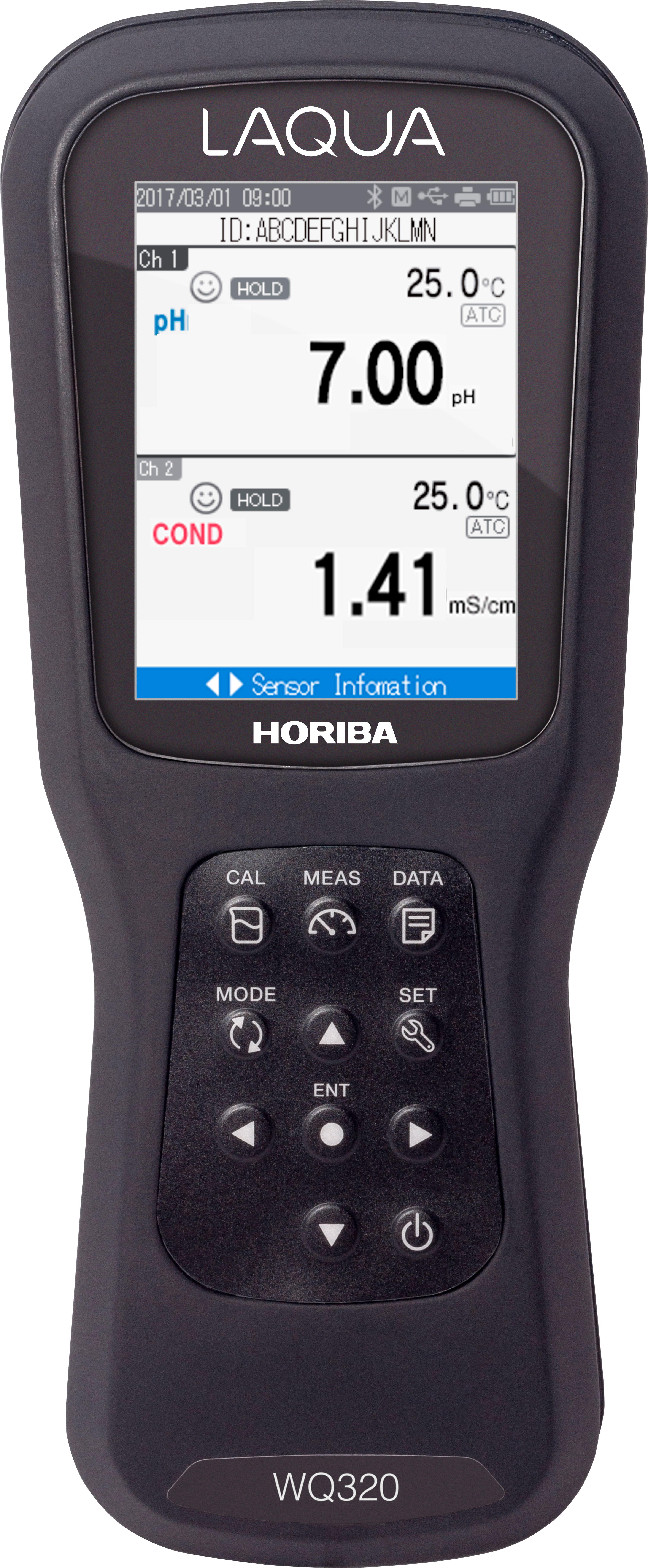 Horiba LAQUA WQ-320-K Gerät ohne Sensor frontal, Display & Tasten