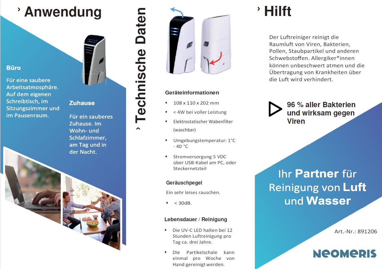 Broschüre mit Anwendungsbeispiel und technischen Daten.