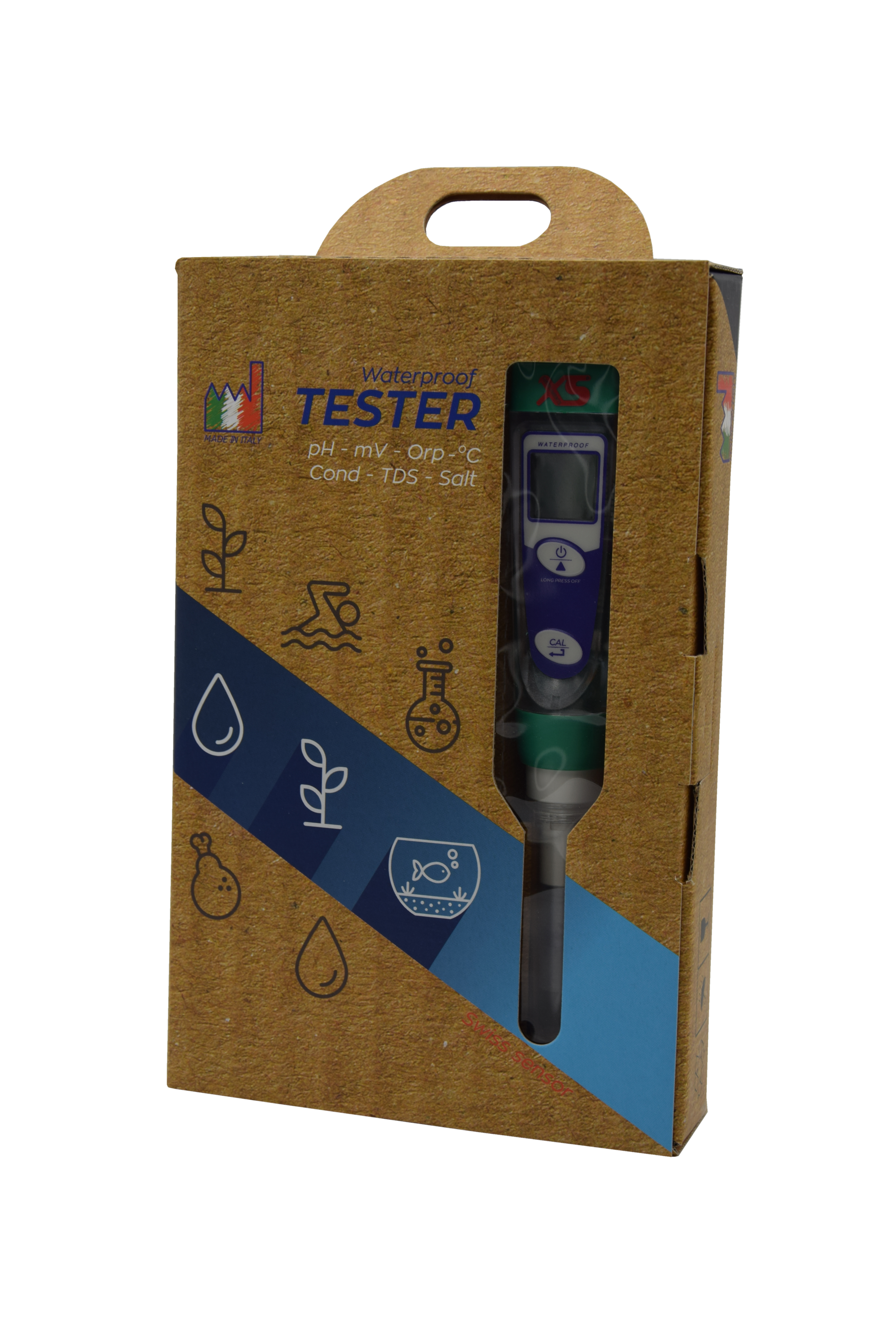 XS pH 1 Tester Kit Verpackung, geschlossener Karton