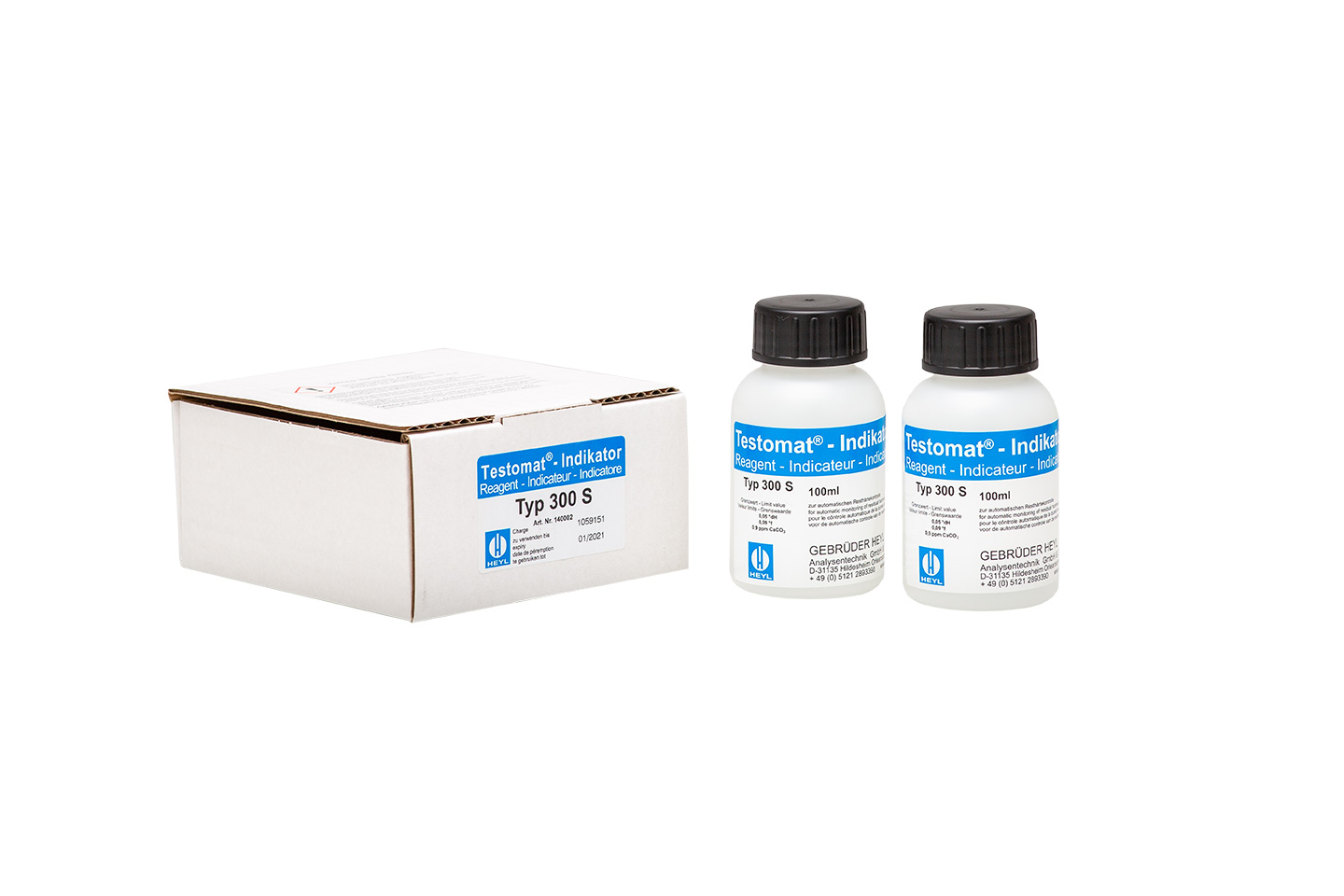 Testomat® 808 Indikator 300 S 2 x 100 ml Testomat 808 Indikator 300 S, zwei 100-ml-Flaschen nebeneinander, Originalprodukt für Testomat 808