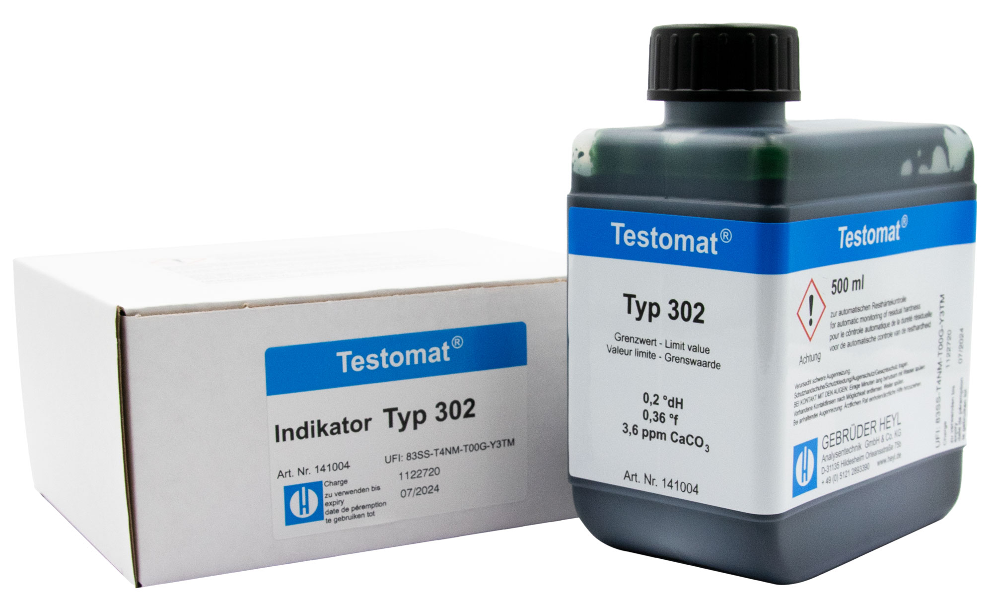 Testomat® 808 Indikator 302 500 ml Testomat® 808 Indikator 302, 500 ml Flasche mit Verpackung