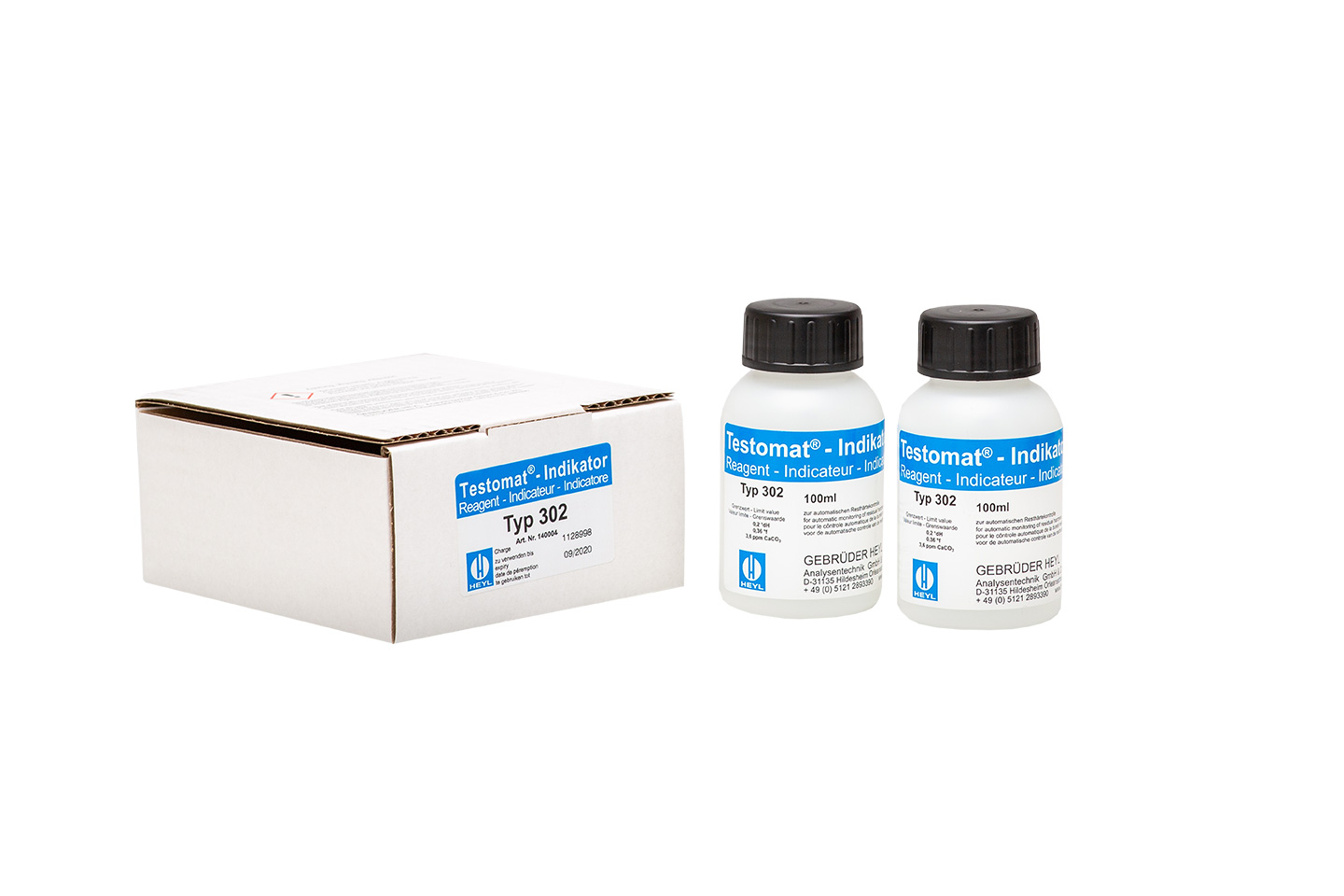 Testomat® 808 Indikator 302 2 x 100 ml Testomat 808 Indikator 302, zwei Flaschen mit Dosierkappen, geeignet für Testomat 808