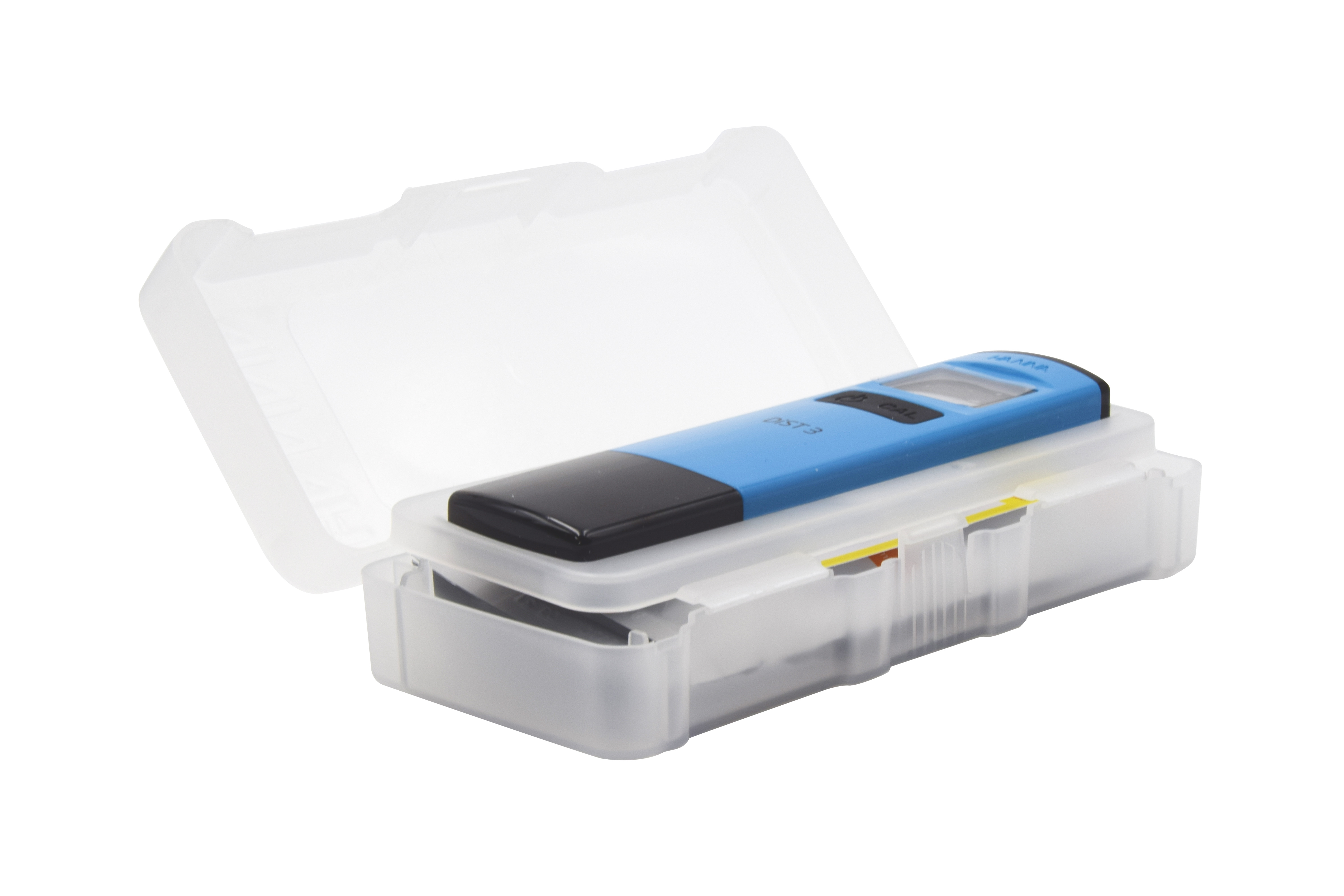 Hanna DiST®3 Messgerät-Set, mit Zubehör und Kalibrierbeuteln abgebildet