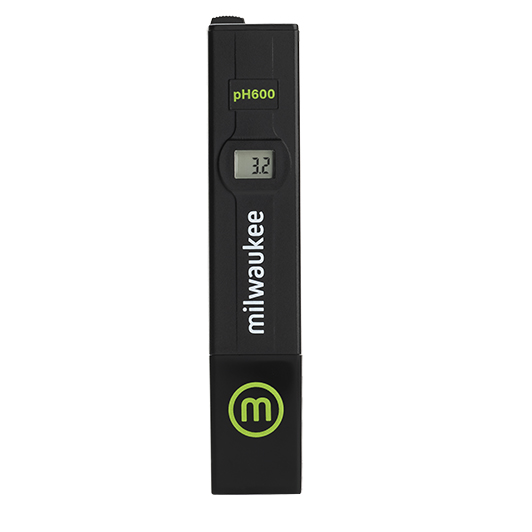 Milwaukee PH600 pH‑Messgerät von vorne, LCD‑Display zeigt pH‑Wert