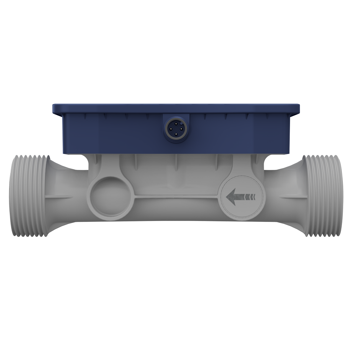 JUMO flowTRANS US W02 Ultraschall-Durchflussmessgerät DN 25 Rückseite, integrierte Sensorik, flexible Netzwerkanschlüsse