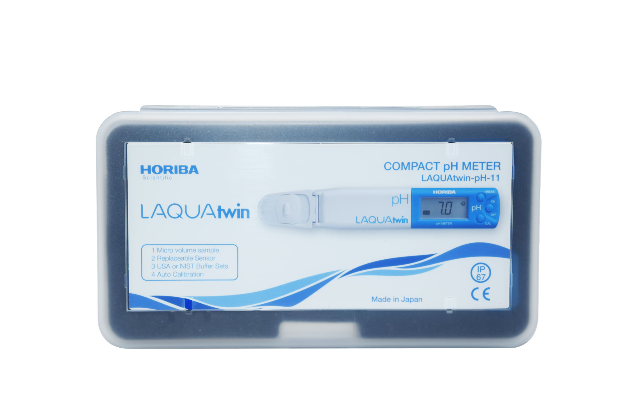 Horiba LAQUAtwin pH 11 geschlossen im Koffer, robustes Gehäuse