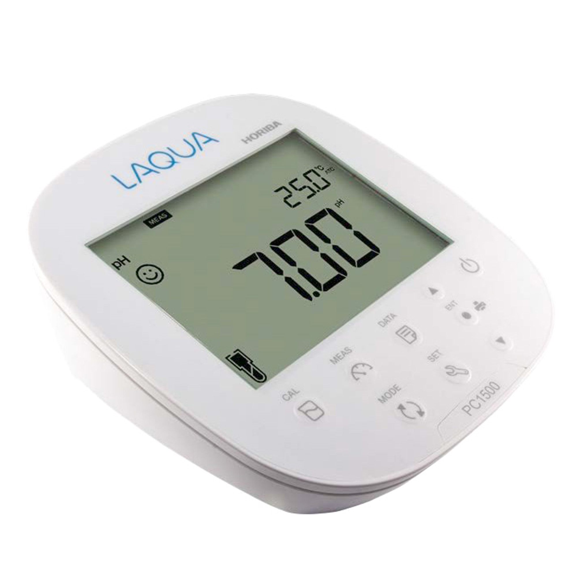 Horiba LAQUA PC1500 Zweikanal‑Messgerät Starterset Frontansicht LCD Display mit 100 Wertanzeige